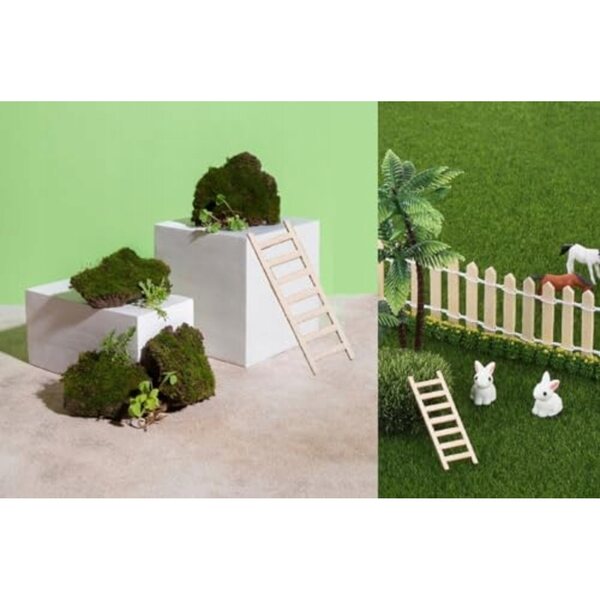 Set 10 Drabine Miniature in Legno per Casa delle Bambole e Decorazione
