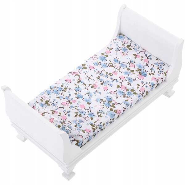 Letto in Legno Miniatura Bianco per Casa delle Bambole, Decorazione Realistica