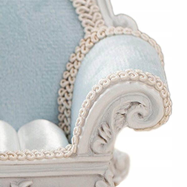 Sofa miniatura 1:12 jasnoniebieska per accessori e decorazioni per case delle bambole