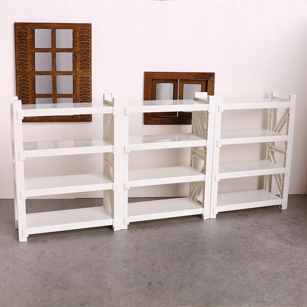 Libreria in miniatura per casa delle bambole, 4 pezzi, bianco, 16x12x5 cm