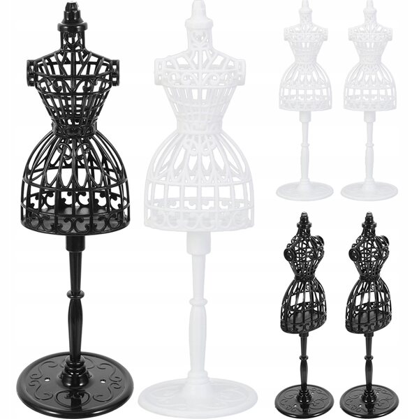 Set 6 manichini miniatura per abiti e gioielli da 21 cm in plastica colorati