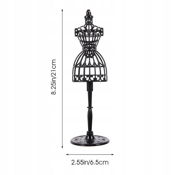 Set 6 manichini miniatura per abiti e gioielli da 21 cm in plastica colorati