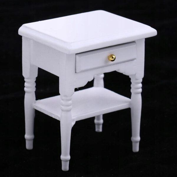 Domek dla lalek Miniaturowe meble Stolik nocny Szafka nocna w.Szuflada 1/12