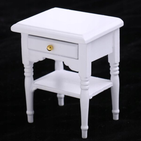 Domek dla lalek Miniaturowe meble Stolik nocny Szafka nocna w.Szuflada 1/12