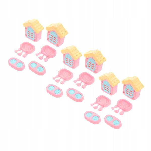 Mini-Hundehütten-Set mit buntem Zubehör für Kinder und Puppen