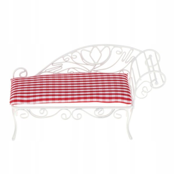 Miniatura Sofa 1:12 in Metallo e Tessuto Bianco per Casa delle Bambole