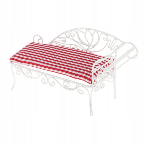 Miniatura Sofa 1:12 in Metallo e Tessuto Bianco per Casa delle Bambole