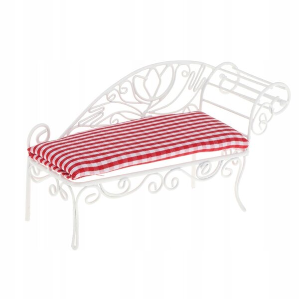 Miniatura Sofa 1:12 in Metallo e Tessuto Bianco per Casa delle Bambole