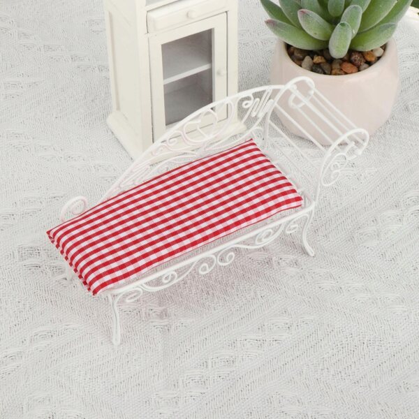Miniatura Sofa 1:12 in Metallo e Tessuto Bianco per Casa delle Bambole