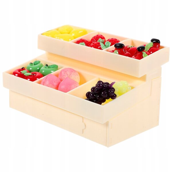 Mini Scaffale per Frutta e Verdura in Plastica per Casa delle Bambole 9x6,5x5,5 cm
