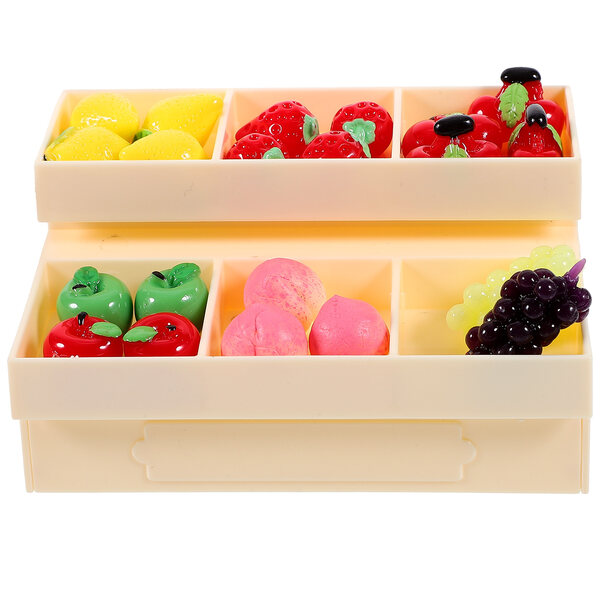 Mini Scaffale per Frutta e Verdura in Plastica per Casa delle Bambole 9x6,5x5,5 cm
