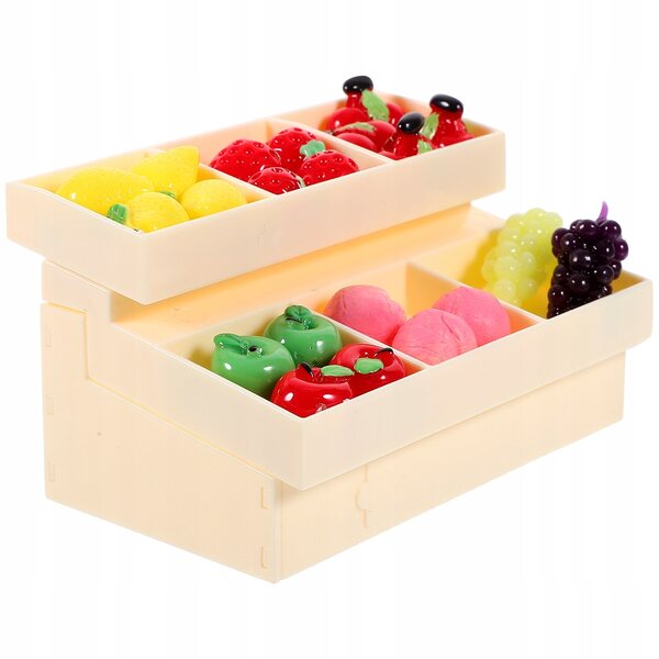 Mini Scaffale per Frutta e Verdura in Plastica per Casa delle Bambole 9x6,5x5,5 cm