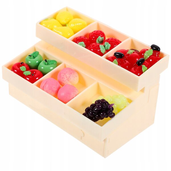 Mini Scaffale per Frutta e Verdura in Plastica per Casa delle Bambole 9x6,5x5,5 cm