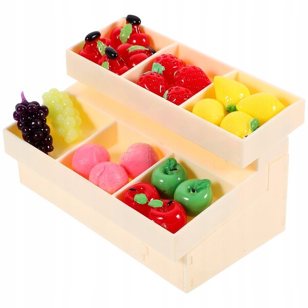 Mini Scaffale per Frutta e Verdura in Plastica per Casa delle Bambole 9x6,5x5,5 cm