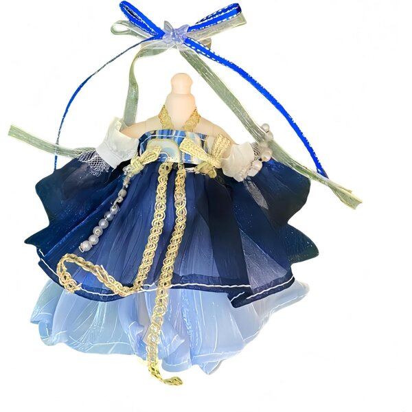 Blaue Hanfu-Kleidung für 16–17 cm große BJD-Puppen im traditionellen chinesischen Stil