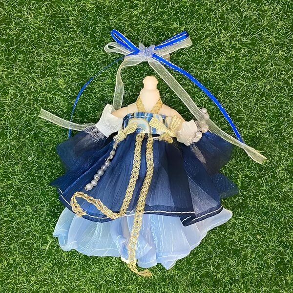 Blaue Hanfu-Kleidung für 16–17 cm große BJD-Puppen im traditionellen chinesischen Stil