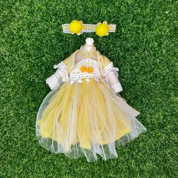 Blaue Hanfu-Kleidung für 16–17 cm große BJD-Puppen im traditionellen chinesischen Stil