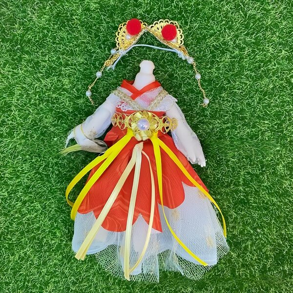 Blaue Hanfu-Kleidung für 16–17 cm große BJD-Puppen im traditionellen chinesischen Stil
