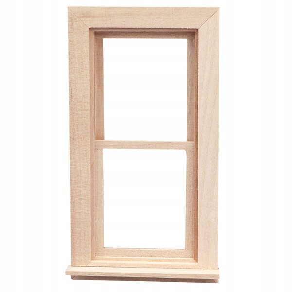 Mini finestra in legno decorativa per casette delle bambole, resistente e realistica