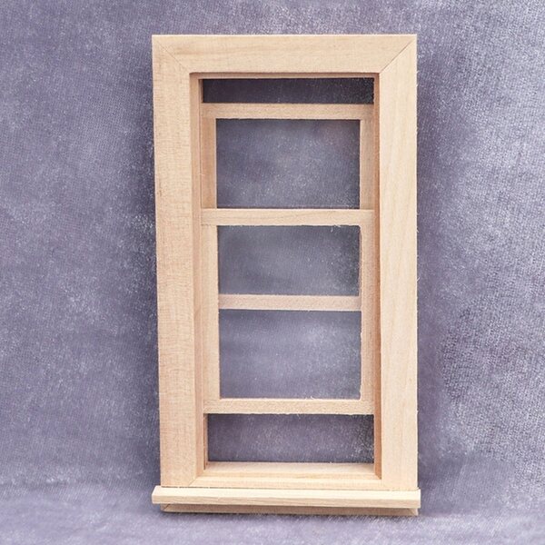 Mini finestra in legno decorativa per casette delle bambole, resistente e realistica