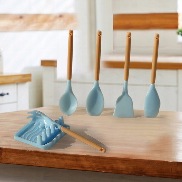 Küchenzubehör-Set für Puppenhäuser im Maßstab 1:6, blaue Dekoration