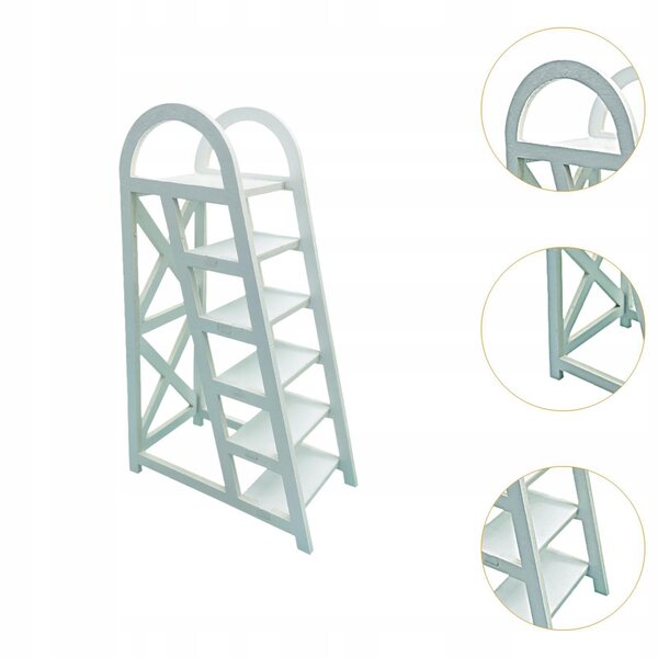 Mini drabina in legno 1/12 per domhi delle bambole, 6 gradini multicolore