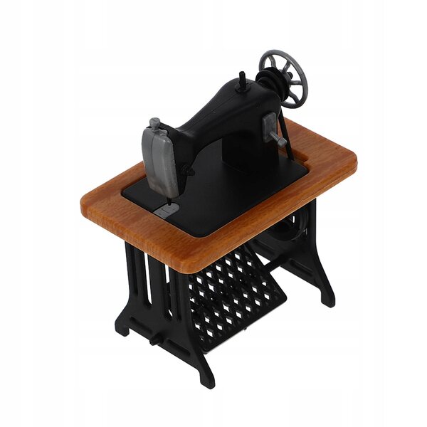 Mini macchina da cucire decorativa gialla in ABS, modello realistico e retrò