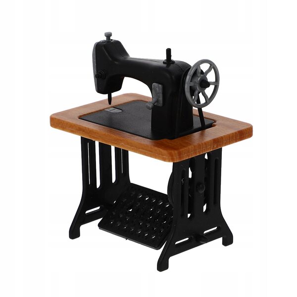 Mini macchina da cucire decorativa gialla in ABS, modello realistico e retrò