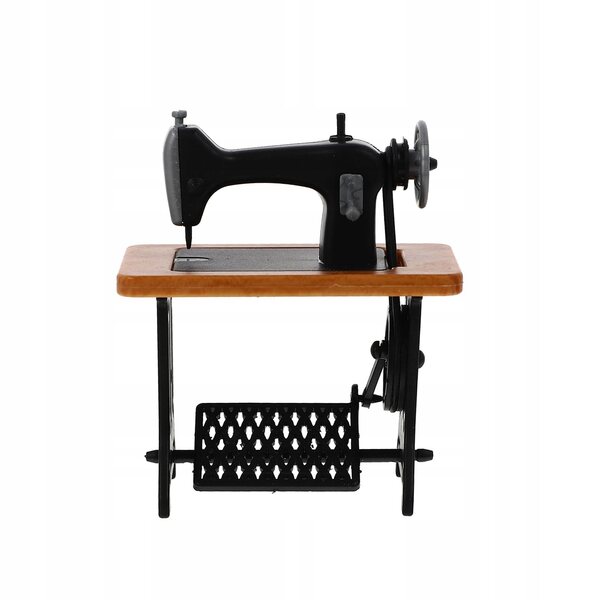 Mini macchina da cucire decorativa gialla in ABS, modello realistico e retrò