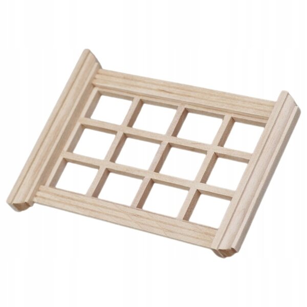 Mini finestra in legno per casa delle bambole in scala 1:12, decorazione realistica