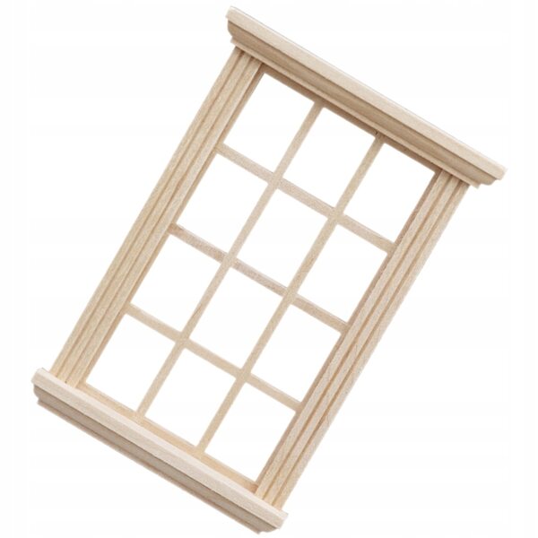 Mini finestra in legno per casa delle bambole in scala 1:12, decorazione realistica