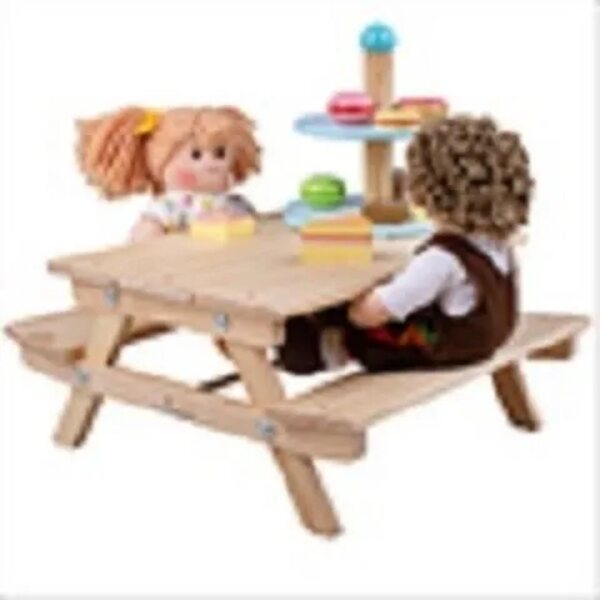 Bigjigs Toys Stolik Holzspielzeug für Puppen, Maße 26 x 16 x 37 cm