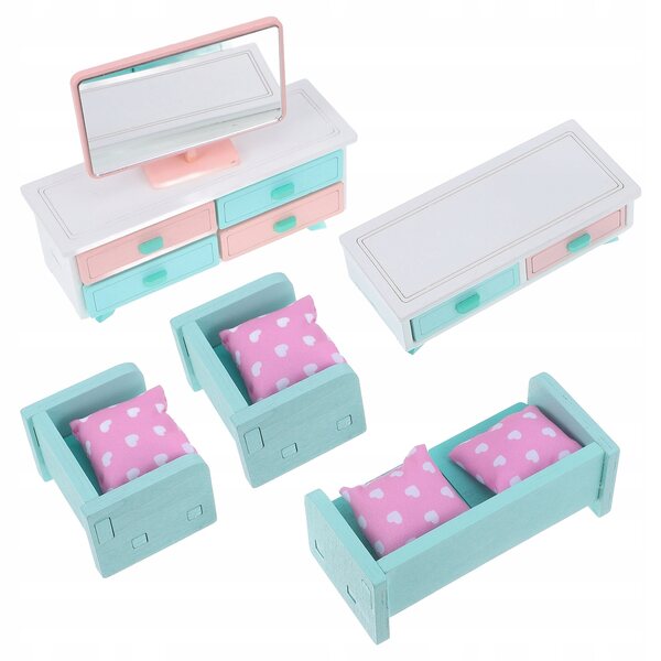 Set Miniature Mobili in Legno Colorati per Casa delle Bambole - Modelli Realistici e Resistenti