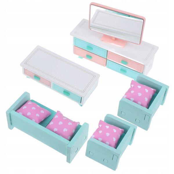 Set Miniature Mobili in Legno Colorati per Casa delle Bambole - Modelli Realistici e Resistenti