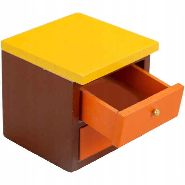 Mini Tavolino Notturno in Legno per Casa delle Bambole, Sicuro e Colorato