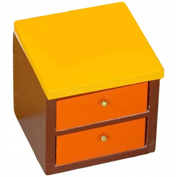 Mini Tavolino Notturno in Legno per Casa delle Bambole, Sicuro e Colorato