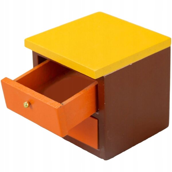 Mini Tavolino Notturno in Legno per Casa delle Bambole, Sicuro e Colorato