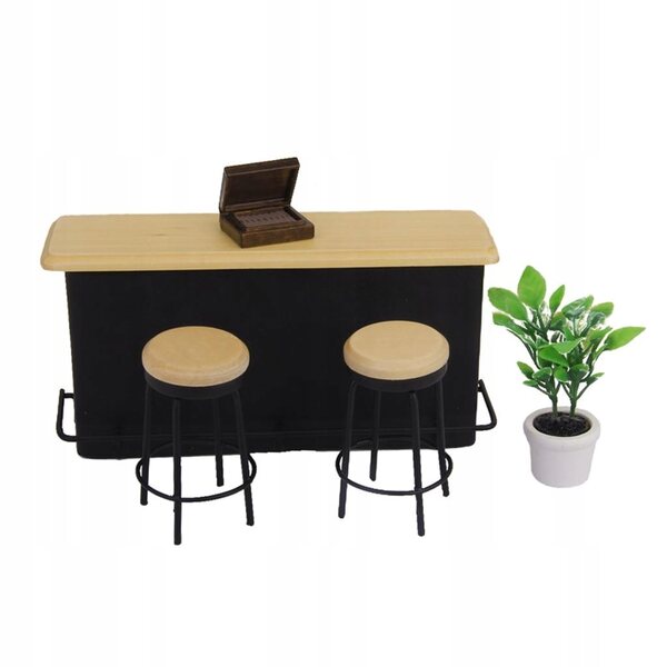 Poppenhuis meubelminiaturen houten barset schaal 1:12