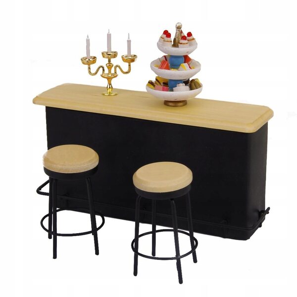 Poppenhuis meubelminiaturen houten barset schaal 1:12