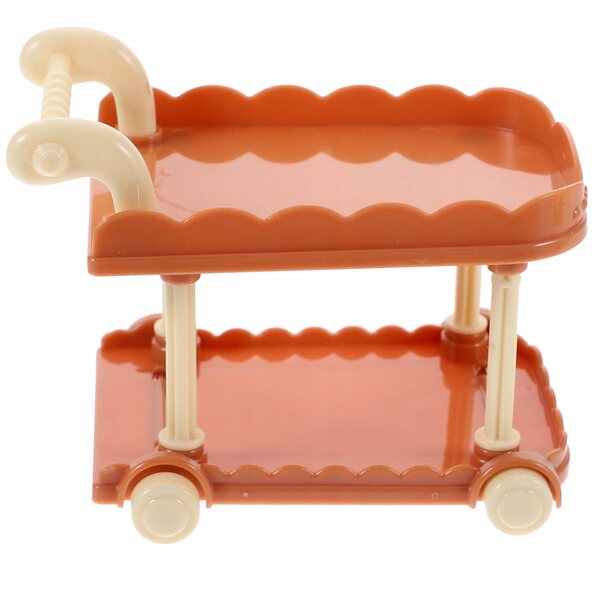 Mini Carrello Decorativo per Casa delle Bambole in Plastica Rosa 9x8 cm
