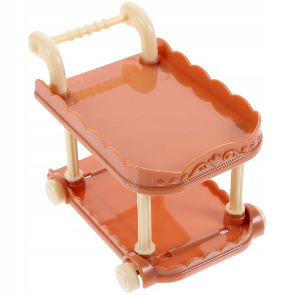 Mini Carrello Decorativo per Casa delle Bambole in Plastica Rosa 9x8 cm