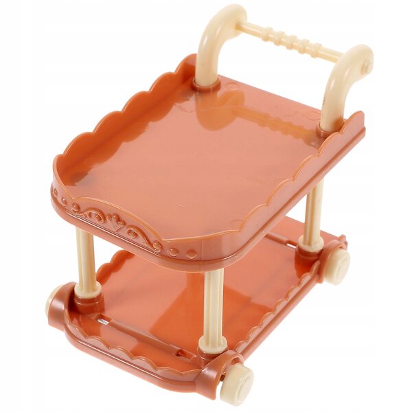 Mini Carrello Decorativo per Casa delle Bambole in Plastica Rosa 9x8 cm