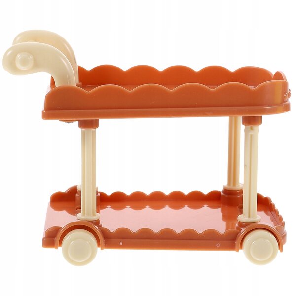 Mini Carrello Decorativo per Casa delle Bambole in Plastica Rosa 9x8 cm