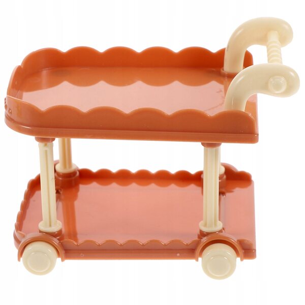 Mini Carrello Decorativo per Casa delle Bambole in Plastica Rosa 9x8 cm