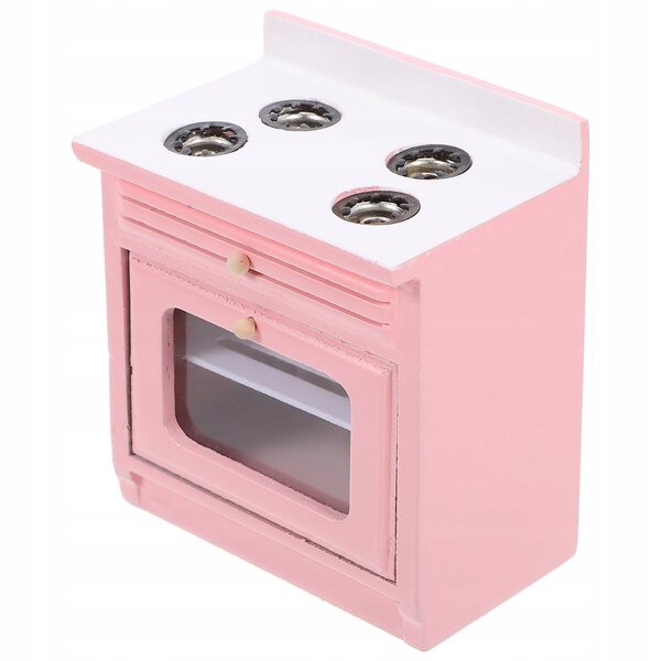 Mini cucina rosa in legno di betulla per casa delle bambole