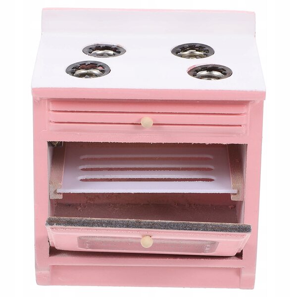 Mini cucina rosa in legno di betulla per casa delle bambole