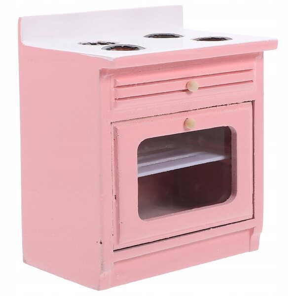 Mini cucina rosa in legno di betulla per casa delle bambole