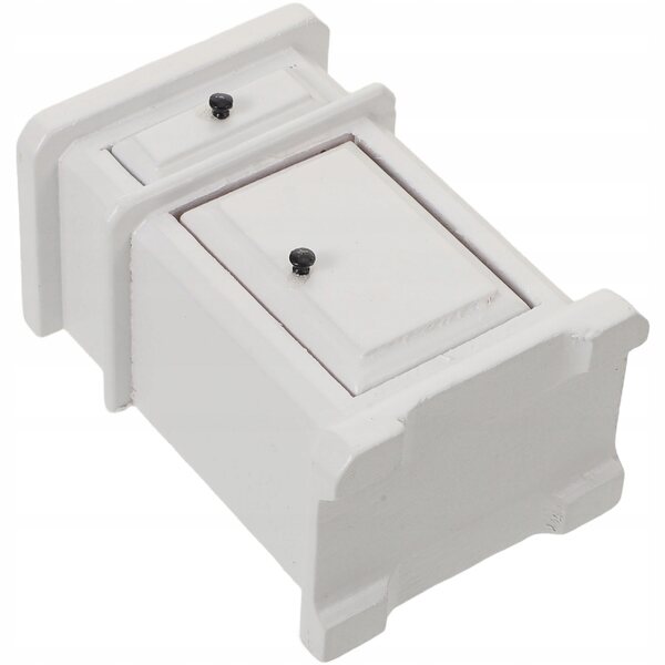 Miniatura Tavolino Notte in Legno Bianco per Casa delle Bambole Scala 1:12