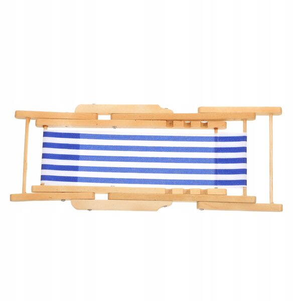 Sdraio da spiaggia in miniatura 1:12 in Legno con Tessuto Blu - Decorazione Oceanica