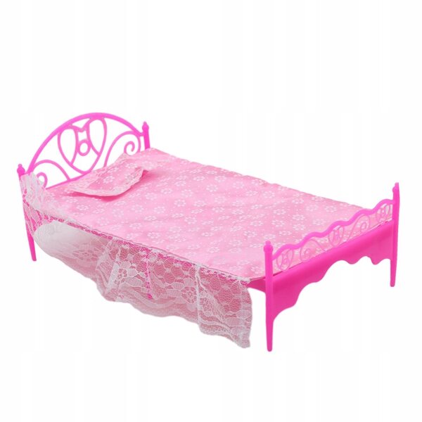 Letto per bambole con coperta, cuscino e materasso, accessorio per gioco e decorazione